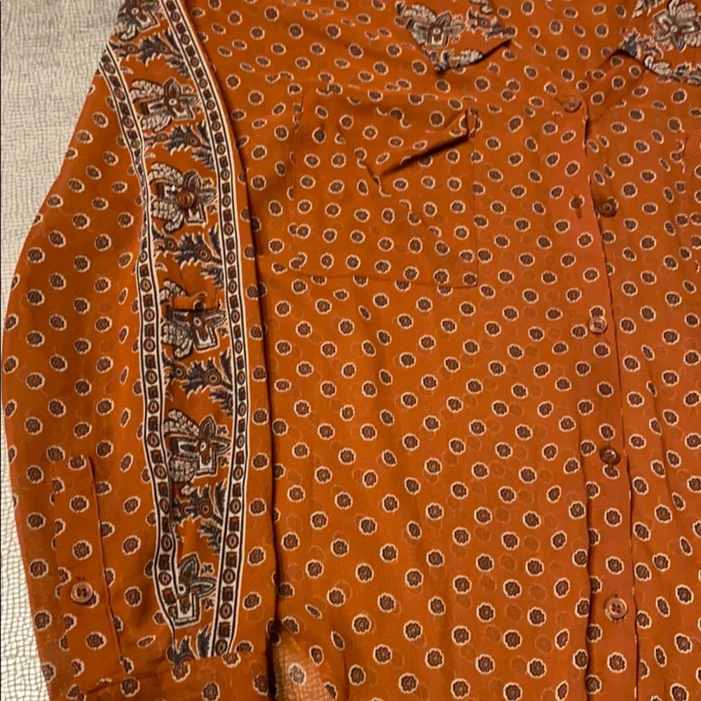 Free People top XS sheer button front - Picture 5 of 6